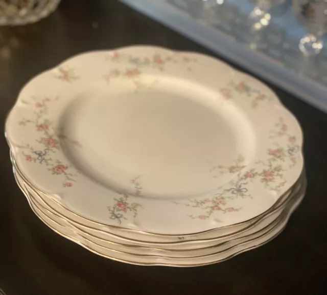 Theodore Haviland New York Rosanne Pattern 5 Dinner Plates 10 3/8” Circa 1941