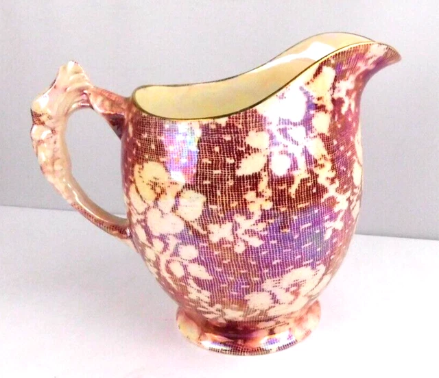 Vtg Royal Winton Rosebud Pitcher Made in England Red/White Floral RARE Chintz