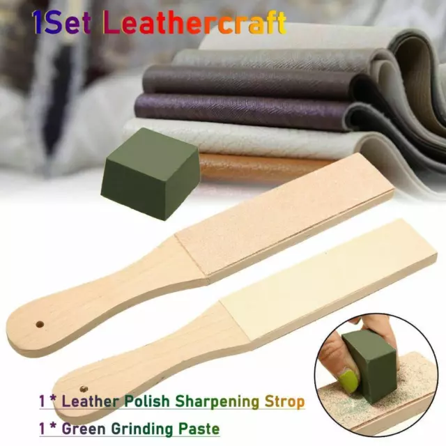 Blade Razor Sharpener Handcraft Strop Dual Sided Polishing Board Leather Tools