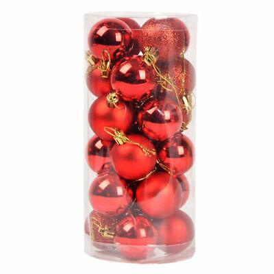 TreegoArt 24 pcs 3CM RED Christmas Tree Baubles Balls Decor Ornament for Xmas