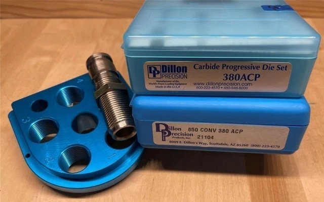 Dillon XL750 380 ACP Carbide Die Set P/n 14401 & Conversion Kit P/n 21104