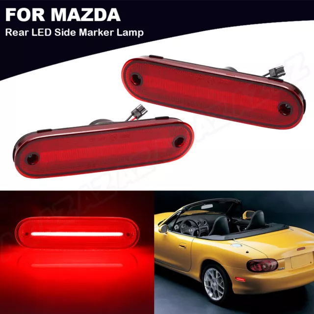 2X LED Side Marker Light Rear Lamp Red FOR MAZDA MX-5 MIATA 1990-2005