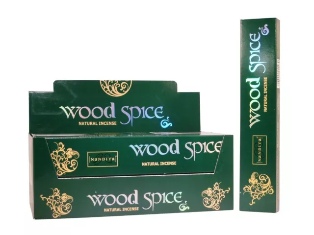 Incense Sticks Nandita Wood Spice Agarbatti Agarbathi 15g X 12 Pkts Joss Sticks