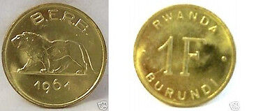 1961 Rwanda Burundi 1 franc Lion
