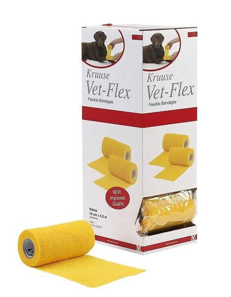 Vendaje VET-FLEX flexible para animales 10 m x 4,5 cm - Caja 10 Rollos - Color