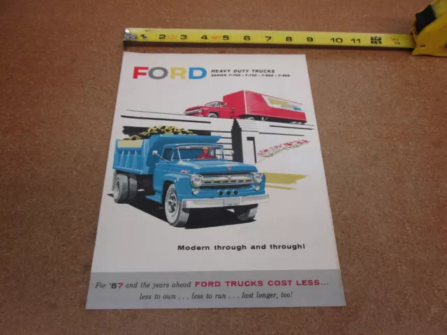 1957 Ford truck F700 F750 F800 F900 700 800 900 sales brochure 16pg ORIGINAL