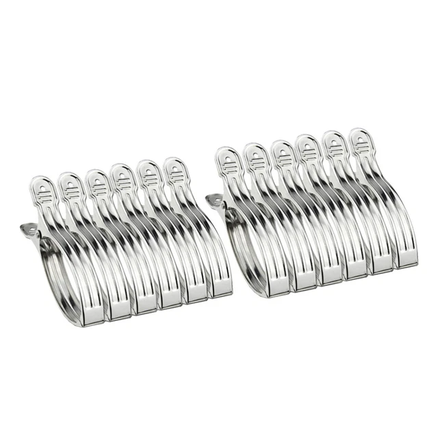 12 PIEZAS Ropa Clips Ropa A prueba de viento Alfiler Colgador Acero Inoxidable Colgador de Edredón