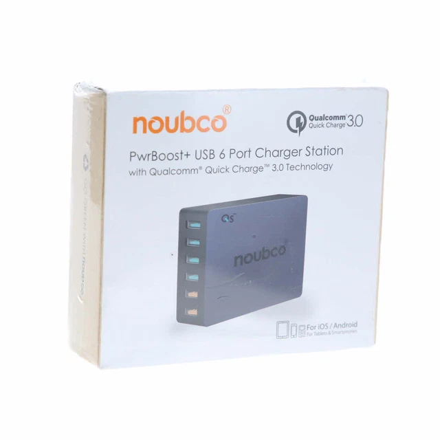 Noubco Desktop USB Charging Station Quick Charge 3.0 Black - 6 Ports / 60W NEW
