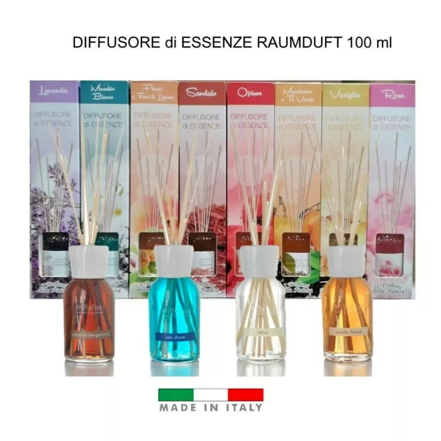 PROFUMO PER AMBIENTE CON BASTONCINI DEODORANTE DIFFUSORE FRAGRANZE CASA 100 ml