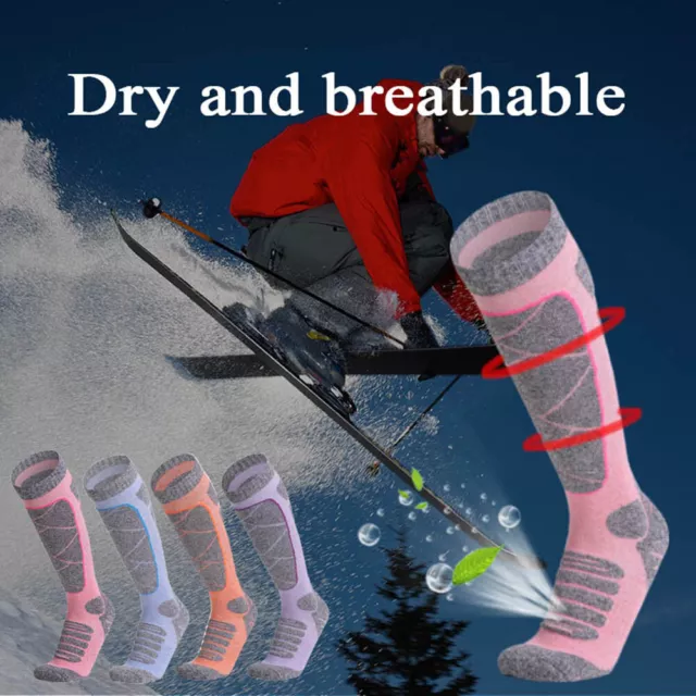 Acheter 1 paire de chaussettes de ski d'hiver pour femme - Tube long en  coton thermique - Absorption de la transpiration - Confortables et épaisses  - Chaussettes de sport de plein air