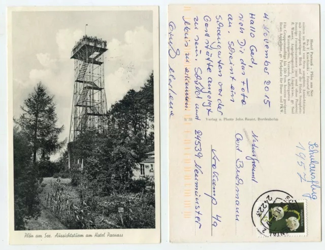 60972 - Plön am See - observation tower at the Hotel Parnass - old post office, modern run