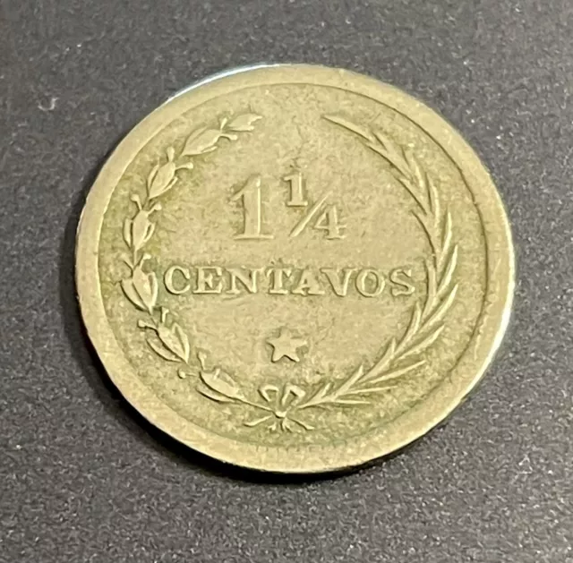 Dominican Republic 1882 1 1/4 Centavo Coin