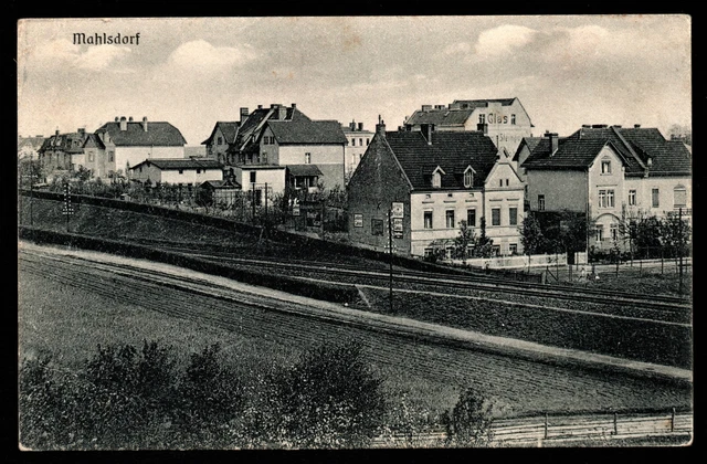 AK Mahlsdorf/ Berlin 1910, Ortsansicht, Blick über die Bahngleise