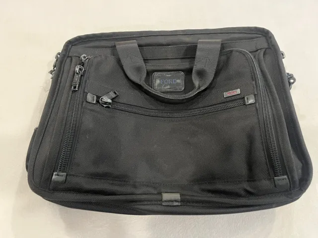 TUMI 26130D4 Alpha Black Ballistic Nylon Essential Laptop Briefcase Bag