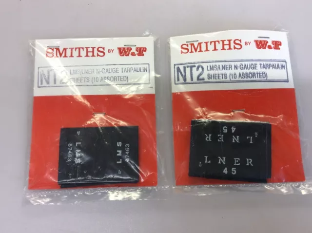 SMITHS by W&T 2mm FINESCALE/N GAUGE 2x LMS/LNER TARPAULIN SHEETS (10 ASSORTED)