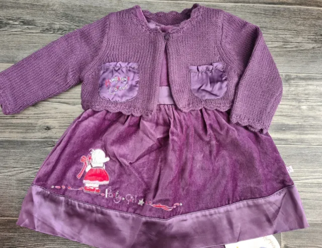 Bnwt Humphreys Corner Party Dress Cardigan Christening BabyShower 0-3 Twins Gift