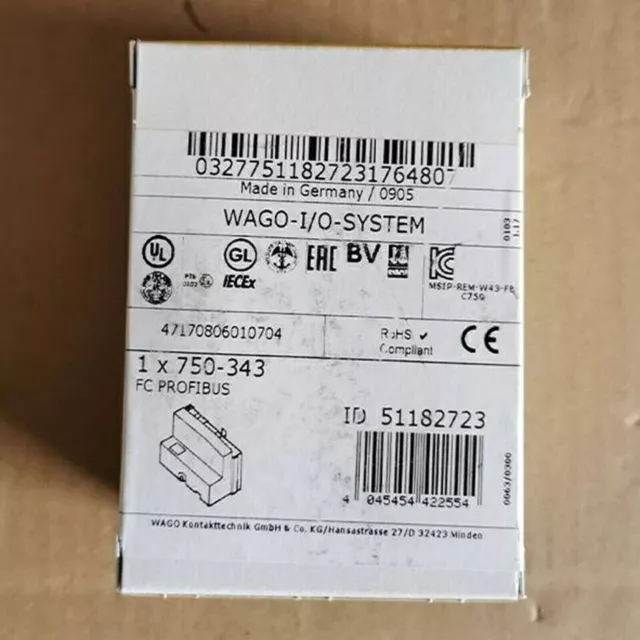 WAGO 750-343 Buscoupler DeviceNet Module PLC Adapter New in Box 750343