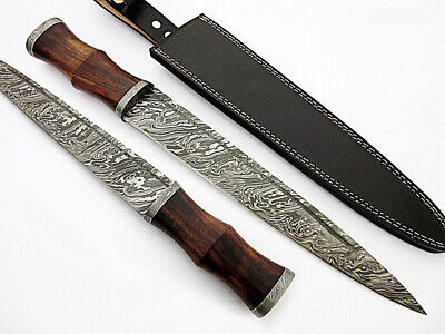 Scottish Dirk Damascus Dagger knife Damascus long Scottish Dirk knife & Sheath.