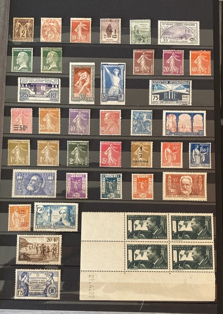 Timbres France 1942 Collection - N°543, 544, 545 Neufs* - Gomme Non Intacte Authentique