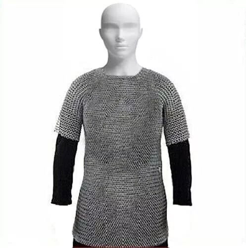 Camicia da cavaliere medievale in cotta di maglia Armatura con spessore in...