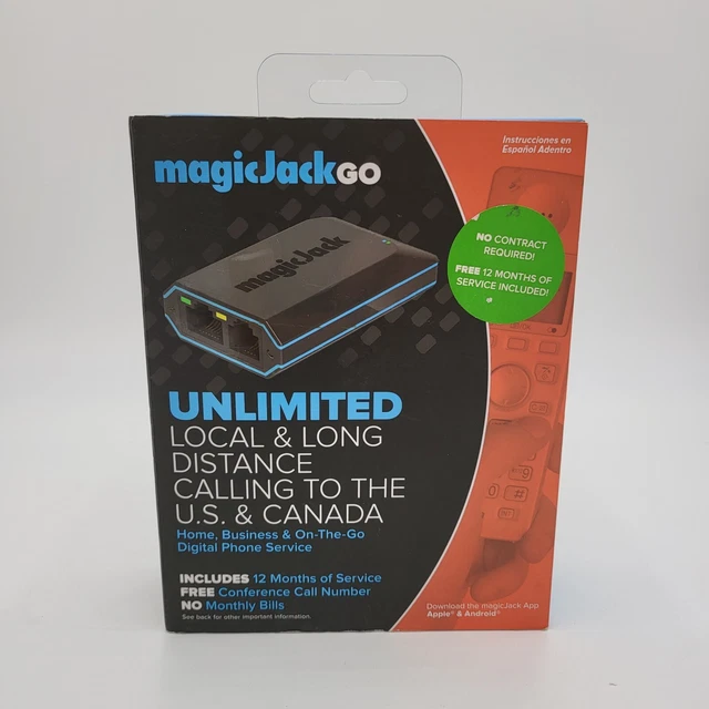 MAGIC JACK GO Smart Home/Business On The Go Digital Phone Service with Adapter