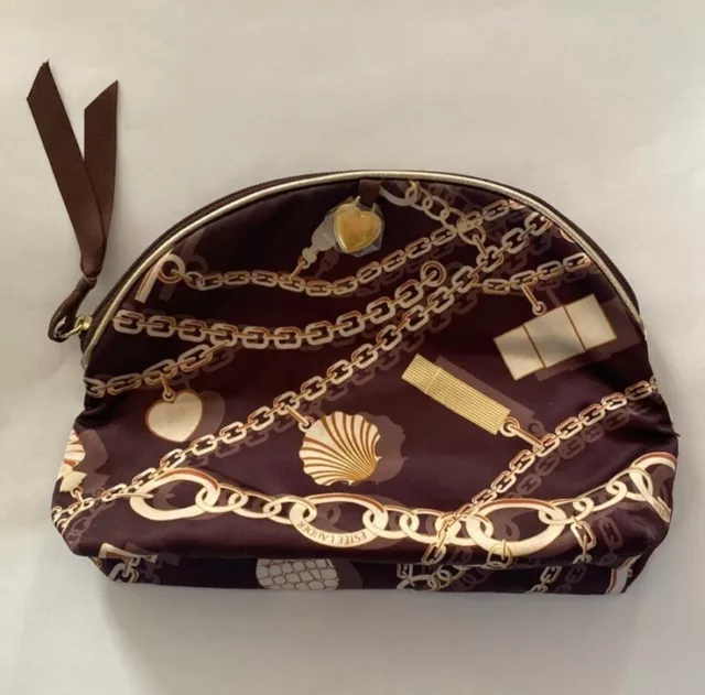 Bolso cosmético de diseño de cadena de oro marrón ESTEE LAUDER