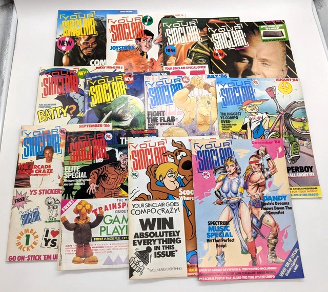 YOUR SINCLAIR MAGAZINE 1986 Full Set 12 Issue Bundle Vintage Computing ...