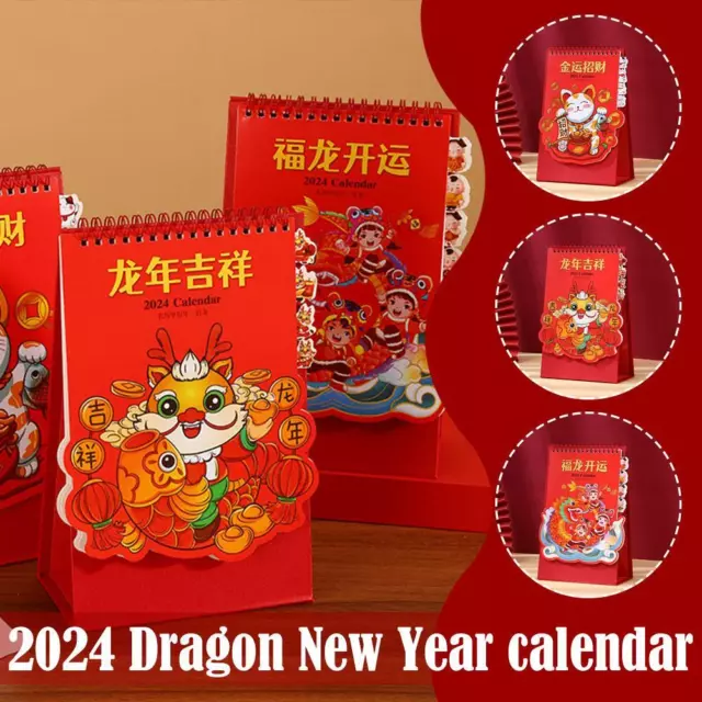 DESK CALENDAR 2024 Year of the Dragon Desktop Calendars Decoration