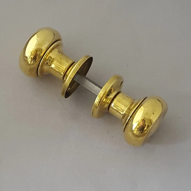 Early 1900s Spun Brass Door Knobs