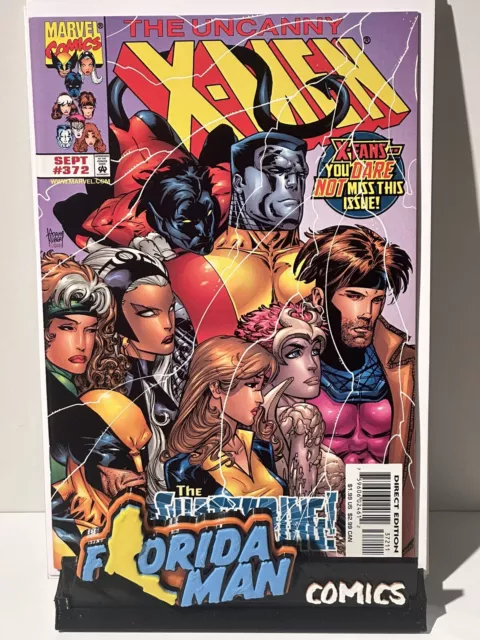 Uncanny X-Men #372 NM- Adam Kubert cover & art, “ultra-rare” trading card 1999