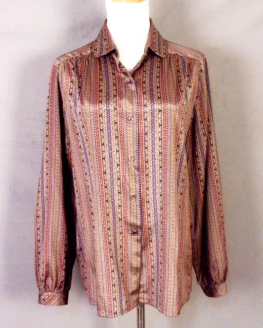 vintage 60s 70s Dalton Baroque Baggy Sleeve Pleated Top BD Shirt Disco Mod 14