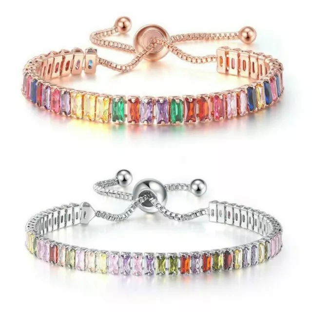 Fashion Women Zircon Crystal Cuff Bracelet Bangle Chain Wedding Jewellery Gifts