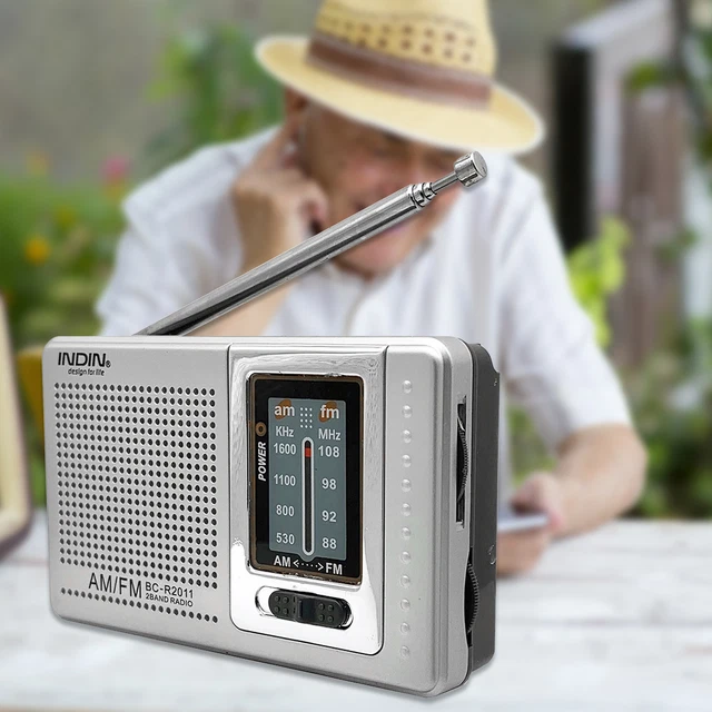 PORTABLE AM FM Radio Compact Transistor Radio Pocket Radio HD Speaker ...