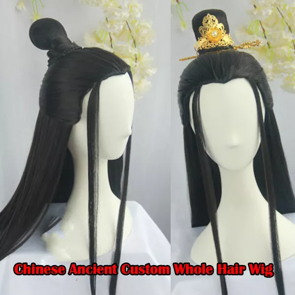 Chinese Ancient Hanfu custom Whole Hair Wig For men's Cosplay