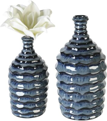 Casablanca Casablanca Vaso " Fogliame " H 40 CM Ceramica Vaso Decorativo Vaso 54226 