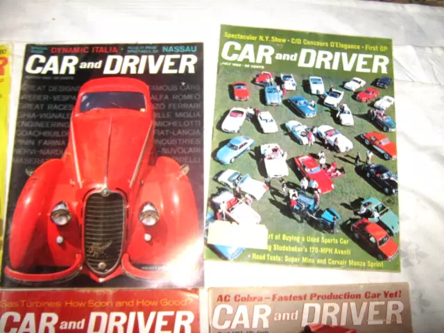 8 x Assorted Vintage 1961 to 1963 U.S. Published Car & Driver Auto Magazines 3