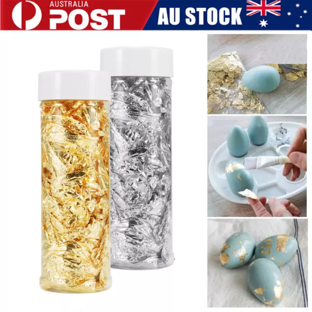 Edible Gold Leaf Flakes for Cakes Drinks Painting Nails Decoration Silver Gold