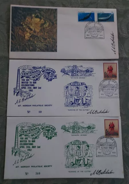 3 unused Australian First Day Covers Centenary of Mt Morgan Qld