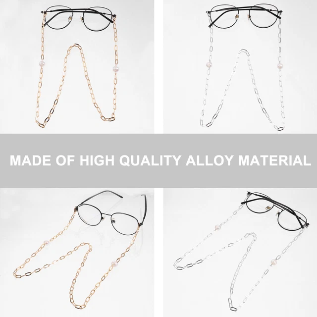 2 Pcs Face Cover Lanyard Glasses Chain Metal Holder Neck Lanyard Chain Belt 4