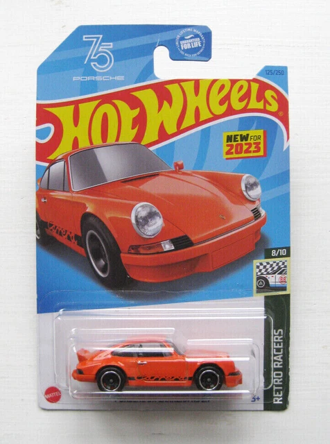 Hot Wheels Porsche 911 Carrera Arancione RS 2.7 Retro Racers 8/10 (125/250) HKJ82 Short Card Mattel 2023 + Blister & Card Protector Pack