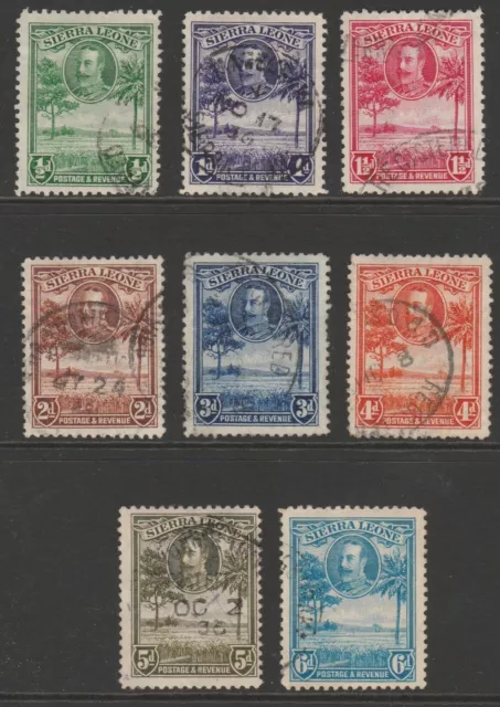 Sierra Leone GV 1932 short set to 6d sg155-162 used