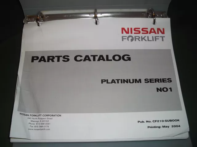 Nissan N01 Serie Carrello Elevatore Parti Manuale Libro Catalogo CF210-SUBOOK