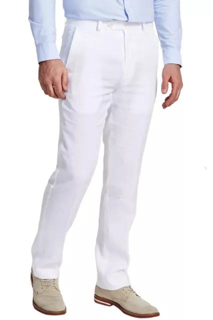 Lauren Ralph Lauren Mens UltraFlex Classic-Fit Linen Pants 42W x 30L White - NWT