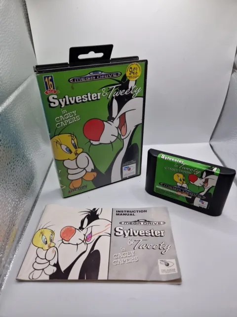 🕹Sega Megadrive- Sylvester & Tweety In Cagey Capers - Box/Instructions-Tested🕹