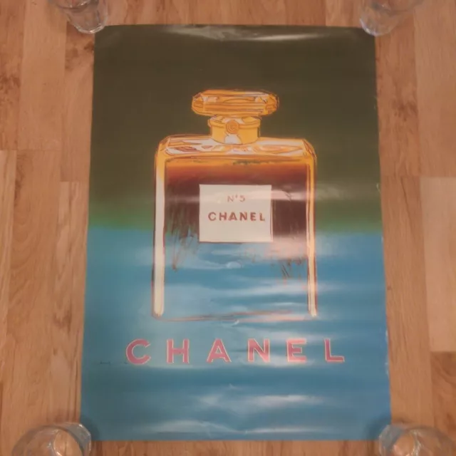 Vintage Andy Warhol Chanel No5 Poster 1997 Blue Green Version