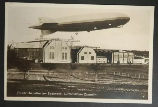 Lake Constance Airship Construction Postcard Zeppelin Blimp Airship RPPC Verlag