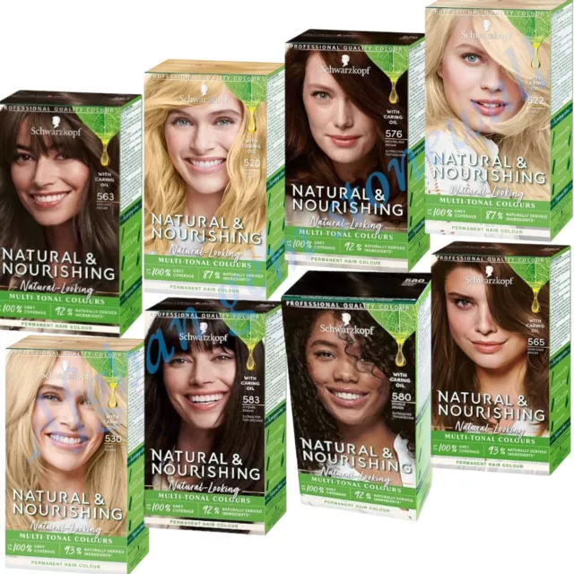 3 X Schwarzkopf Natural & Nourishing Permanent Hair Dye Vegan Choose Shades