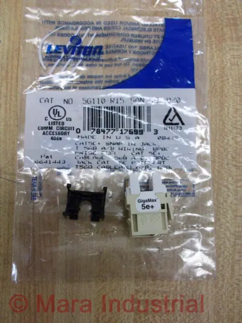 Leviton 5G110-RI5 Snap-in Jack GigaMax 5E+ (Pack of 3)