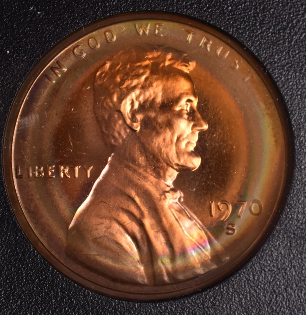 1970-S U.S. Mint 5 Coin Proof Set - Nicely Toned Lincoln