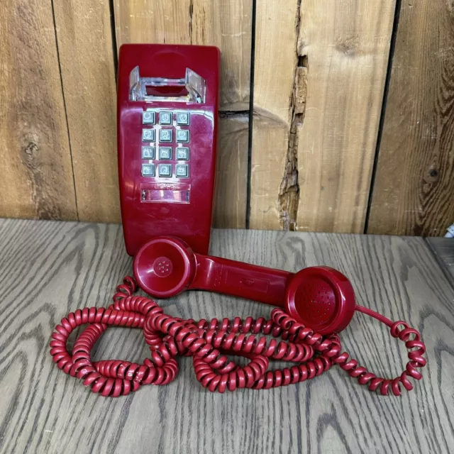 Cetis Corded Wall Telephone Vintage Red